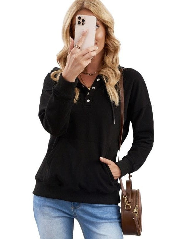 Simply Styled Women's Hooded Drawstring Sweatshirt in Various Colors