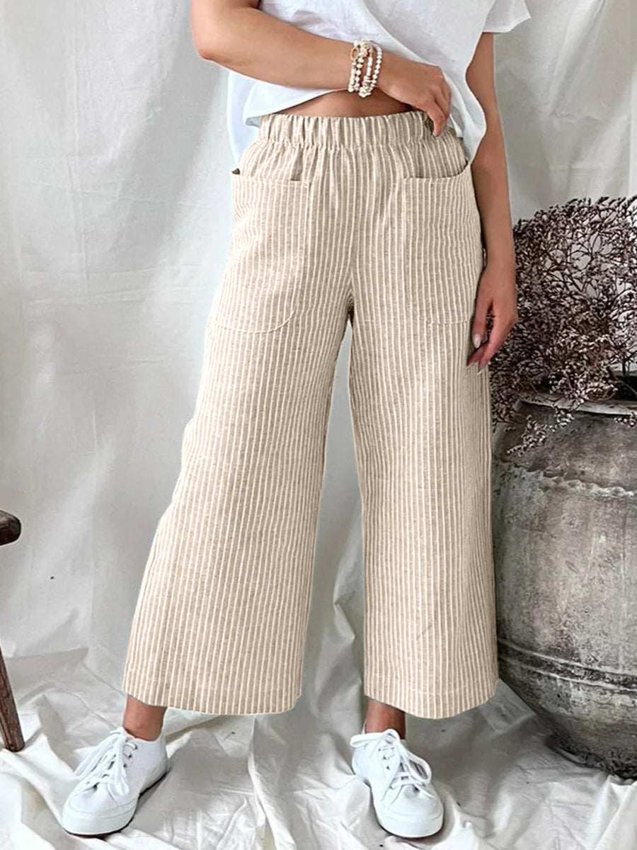 Pants - Casual Straight-Leg Stylish Comfortable Loose Pants - MsDressly