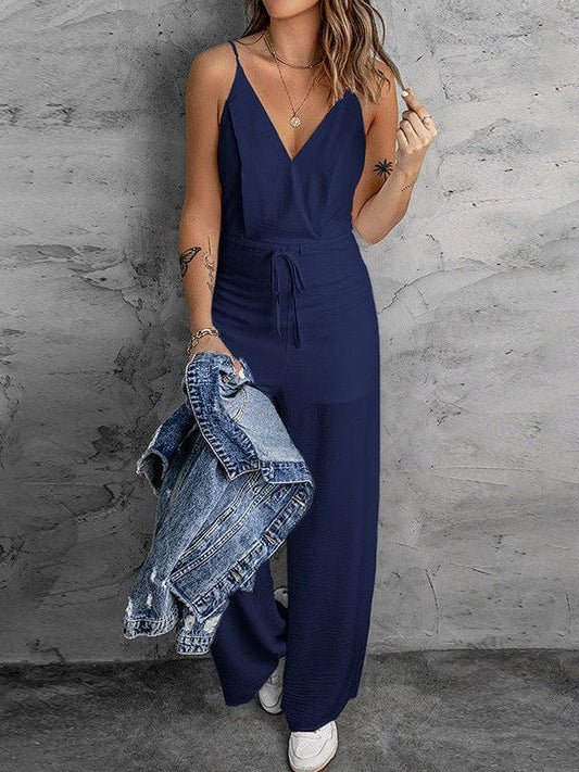 Suspenders Women's Casual Jumpsuit with Waist-Slimming Trousers