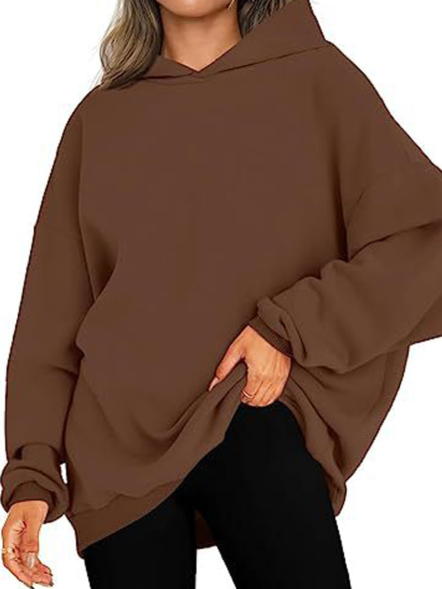 Hoodies - Oversized  Fleece Pullover Casual Fashion Outfits Hoodie - MsDressly