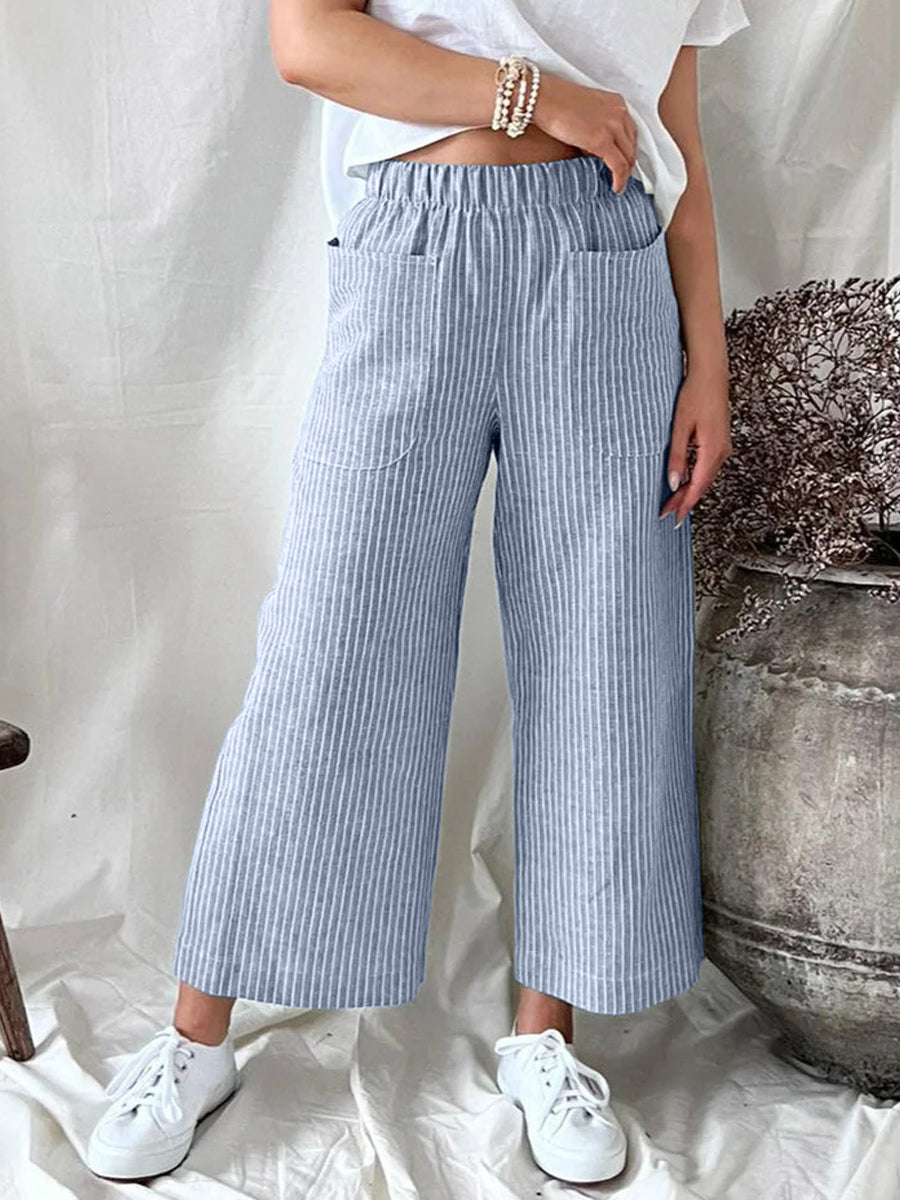 Pants - Casual Straight-Leg Stylish Comfortable Loose Pants - MsDressly