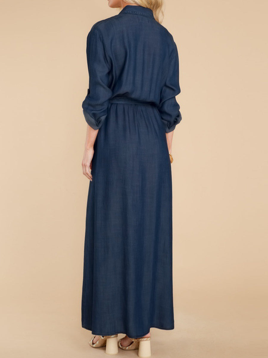 Maxi Dresses - Alluring Style Sexy Slit Long Sleeve Maxi Dress - MsDressly