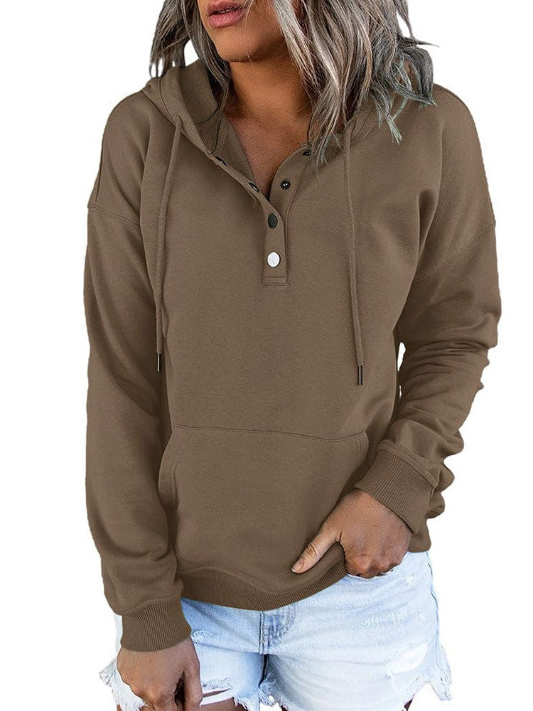 Simply Styled Women's Hooded Drawstring Sweatshirt in Various Colors