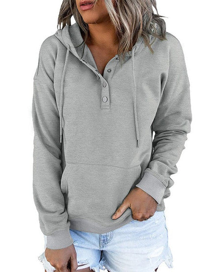 Simply Styled Women's Hooded Drawstring Sweatshirt in Various Colors