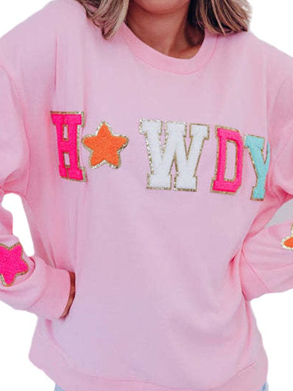 Trendy Women'S Loose Round Neck Sweatshirt With Letter Print