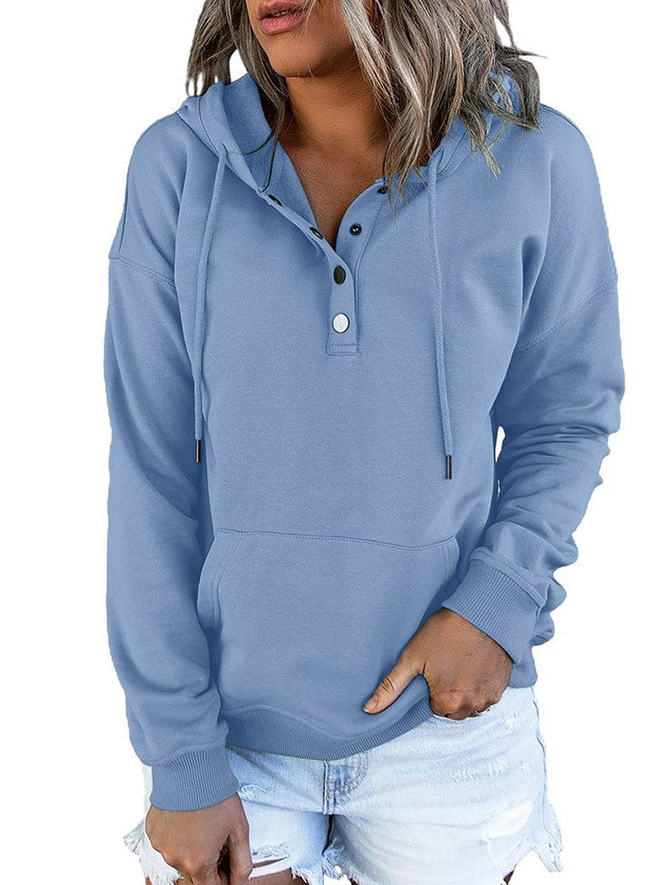 Simply Styled Women's Hooded Drawstring Sweatshirt in Various Colors