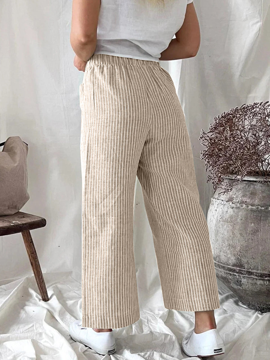 Pants - Casual Straight-Leg Stylish Comfortable Loose Pants - MsDressly