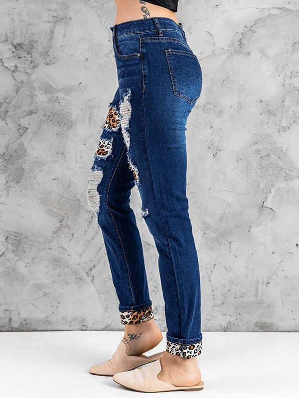 Women's High Waist Leopard Print Skinny Jeans 2022