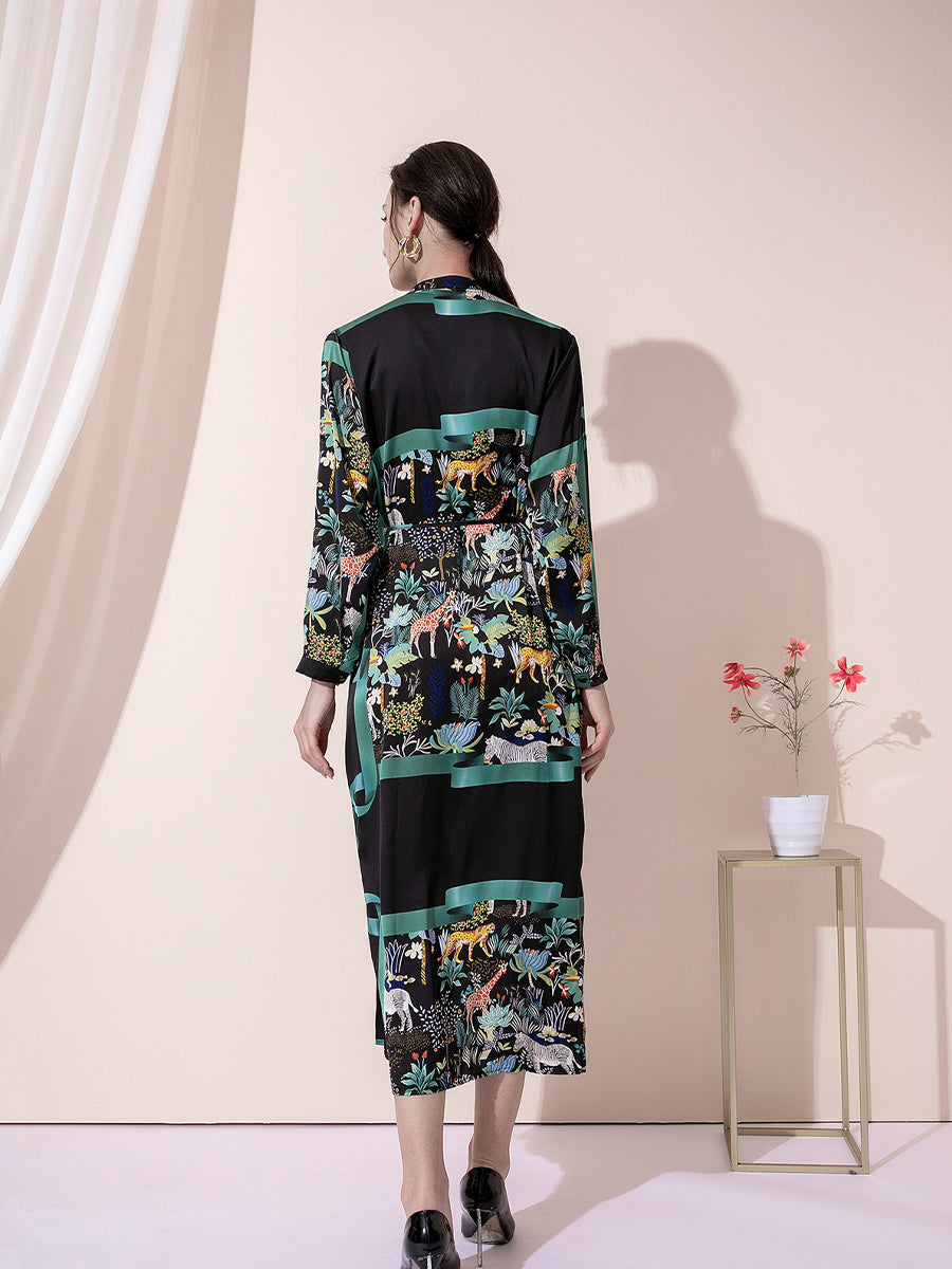 Midi Dresses - Personality Pleated Floral Print Midi Dress - MsDressly