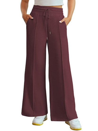 Versatile High-Waist Sports Trousers for Women in Solid Colors