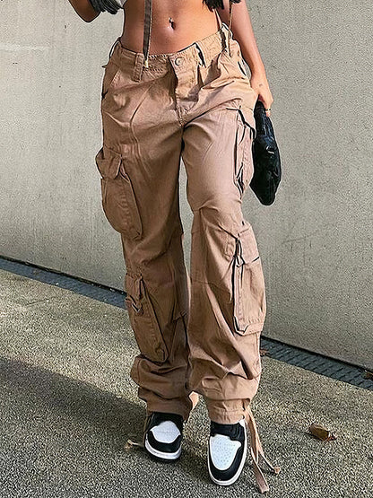 Pants - Street Hip Hop Style Denim Workwear Casual Pants - MsDressly