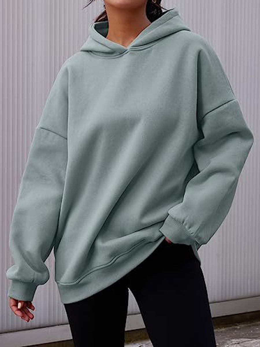 Hoodies - Oversized  Fleece Pullover Casual Fashion Outfits Hoodie - MsDressly