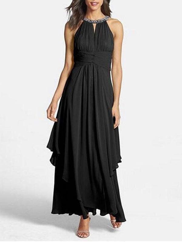 A-Line Scoop Neck Asymmetrical Chiffon Junior Bridesmaid Dress With Ruffle Bow - LuckyFash™