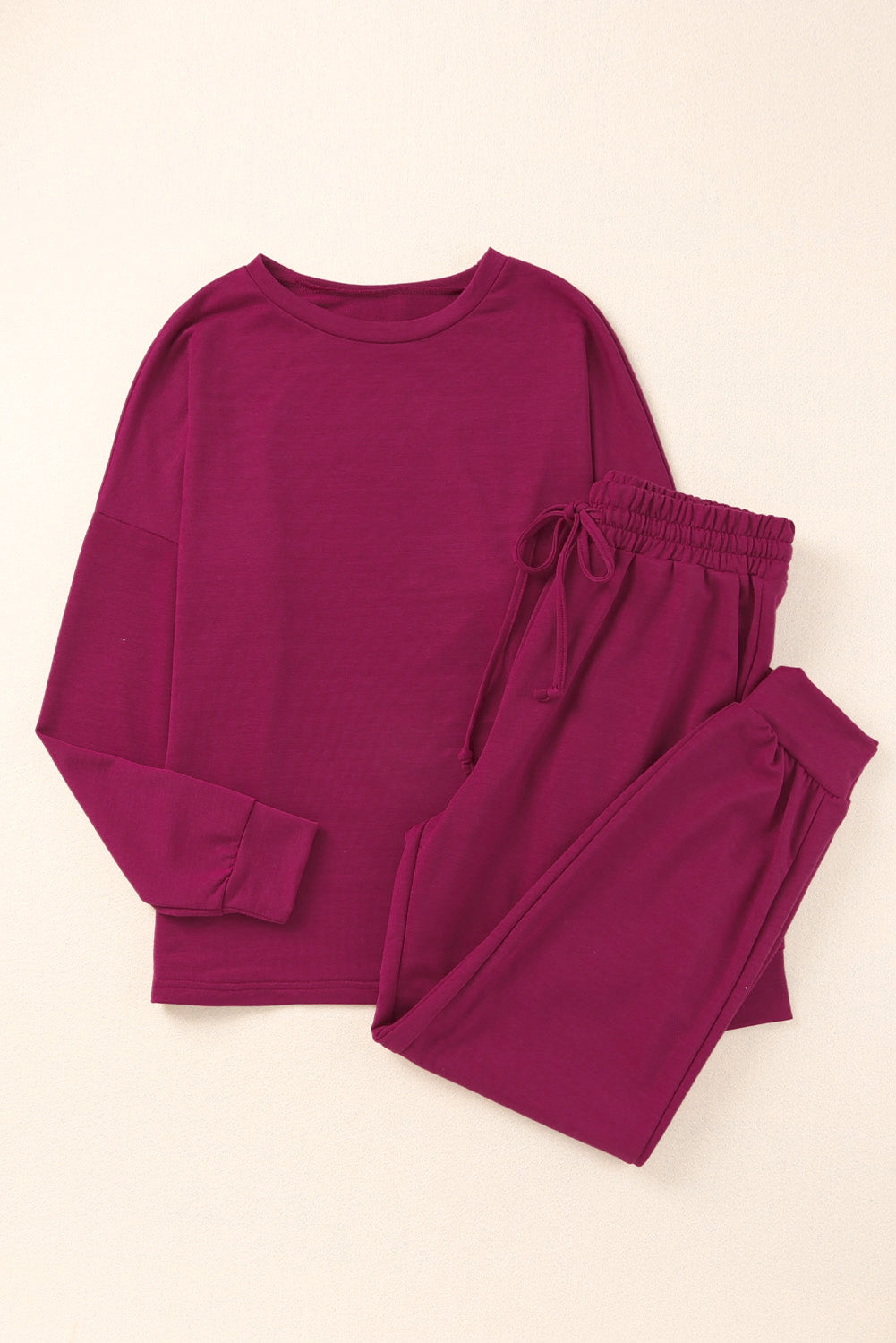 Color Long Sleeve Long Pants Pajamas Set