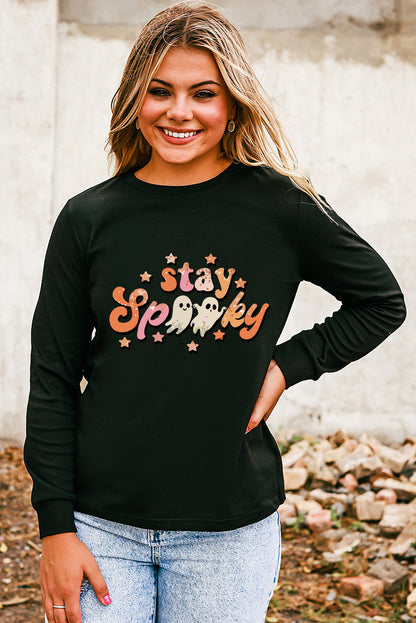 Black Halloween stay Spooky Graphic Sweatshirt