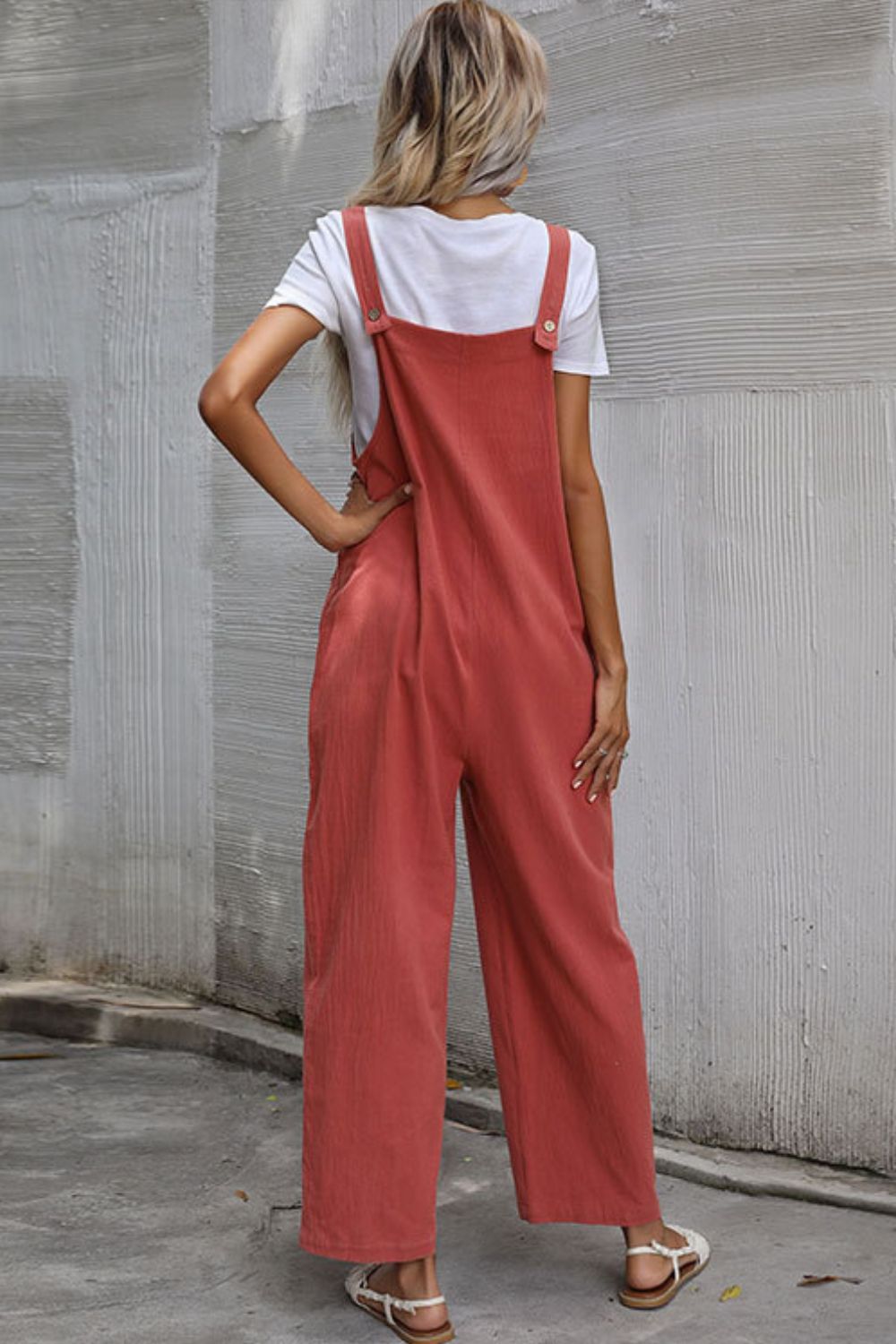 Wide Leg Overalls with Front Pockets