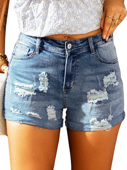 Sexy Flag Lace-Up Denim Shorts