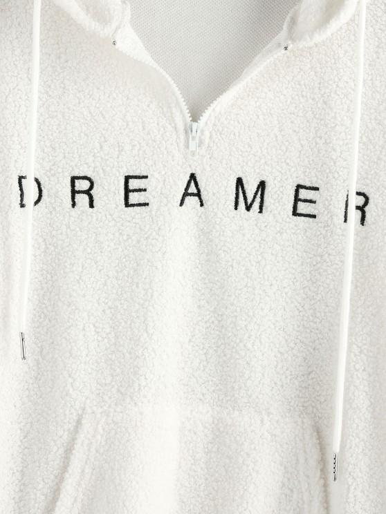 American Flag Dreamer Embroidered Quarter Zip Teddy Hoodie - LuckyFash™