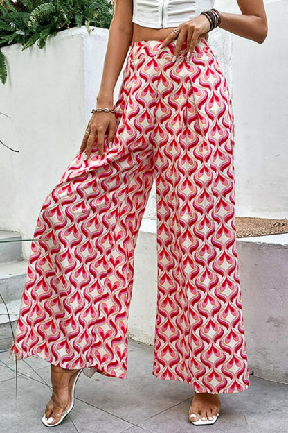 Printed High-Waist Culottes