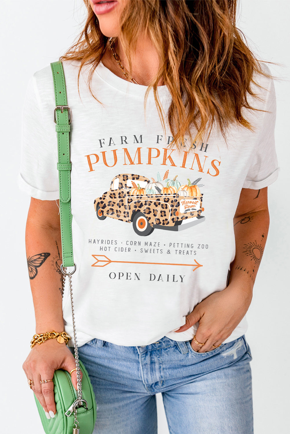 White Farm Fresh Pumpkin Open Daily T-Shirts