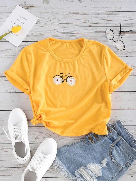 Basic Daisy Logo Print Graphic Tee for Women