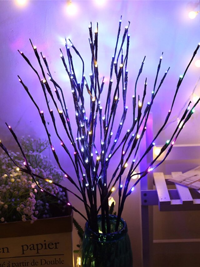 Christmas Decor 75cm Willow Branch 20 LEDs LED Night Light Flexible Warm White White Multi Color Thanksgiving Day Christmas Waterproof Party Decorative AA Batteries Powered