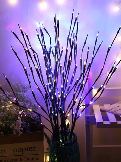 Christmas Decor 75cm Willow Branch 20 LEDs LED Night Light Flexible Warm White White Multi Color Thanksgiving Day Christmas Waterproof Party Decorative AA Batteries Powered