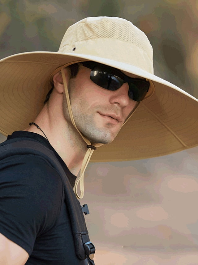 Super Wide Brim Sun Hat UPF50+ Waterproof Bucket Hat Sunscreen Sun Hat Fishing Hat Fisherman Hat Hiking Hat for Fishing Hiking Camping, Army Green Grey Dark Gray