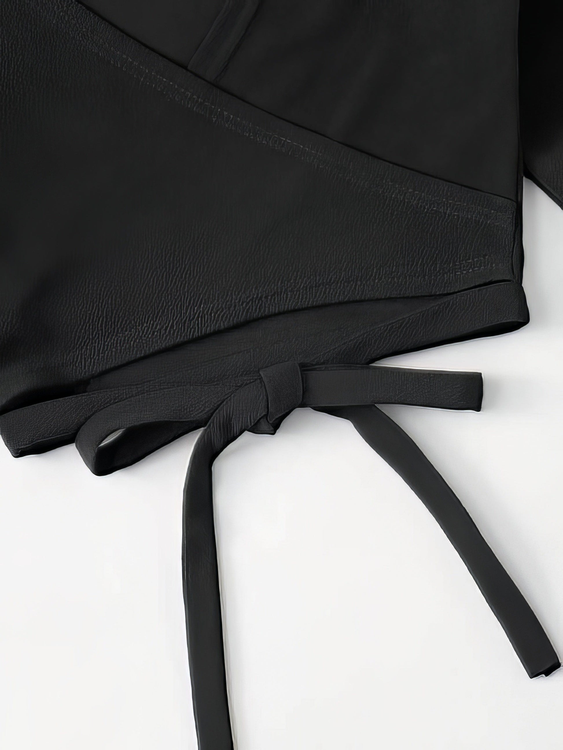MsDressly Blouses Bell Sleeve Self-Tie Crop Top