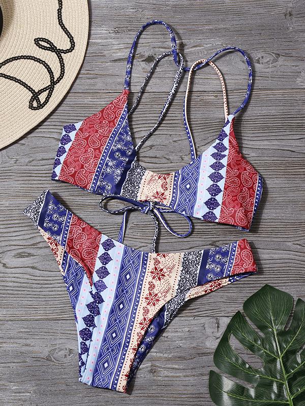 Bohemian V-Neck Bikini Suit - LuckyFash™