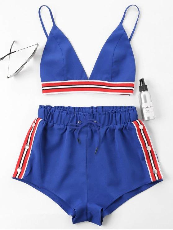 Bra Two Piece Shorts Tracksuit for Women