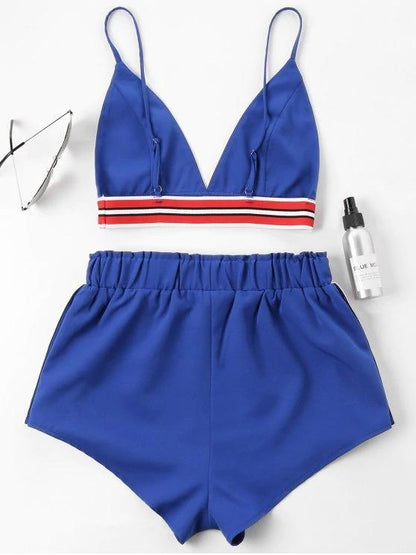 Bra Two Piece Shorts Tracksuit - LuckyFash™