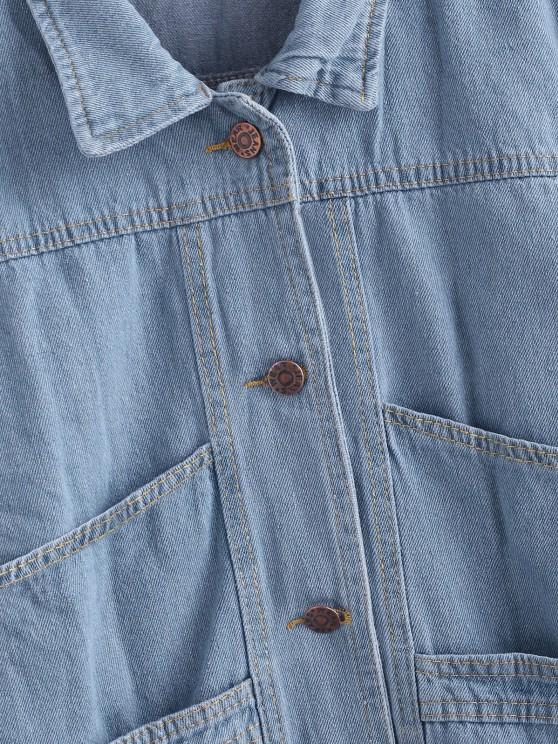 Button Up Ladder Pockets Denim Jacket - LuckyFash™