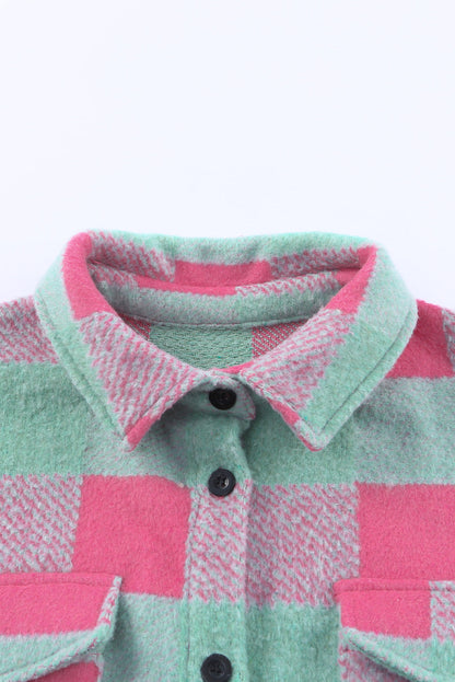 Pink Plaid Pattern¬†Oversized Shacket