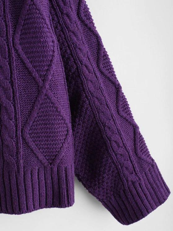 Cable Diamond Knit Fisherman Cardigan - LuckyFash™