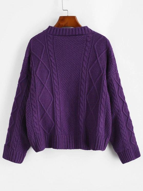 Cable Diamond Knit Fisherman Cardigan - LuckyFash™