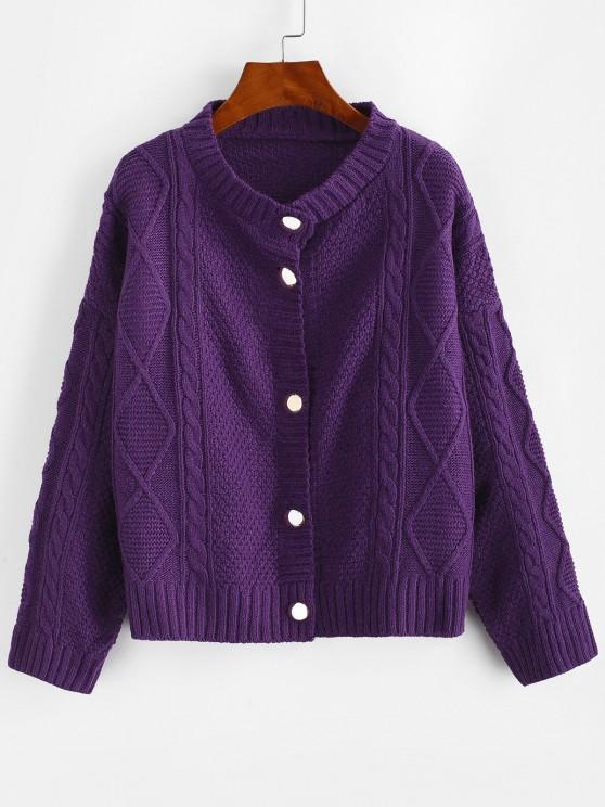 Cable Diamond Knit Fisherman Cardigan - LuckyFash™