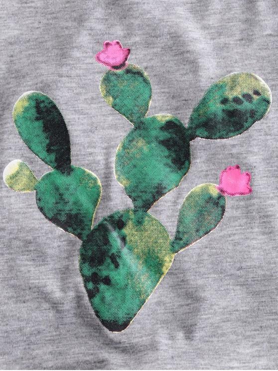 Cactus Print Criss Cross Crop Cami Top - LuckyFash™