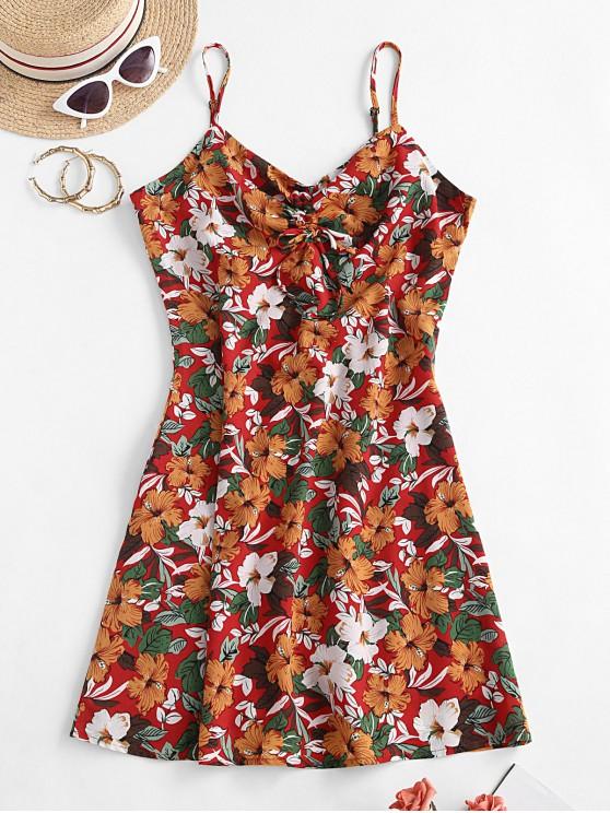 Cami Cinched Front Floral Mini Dress for Women