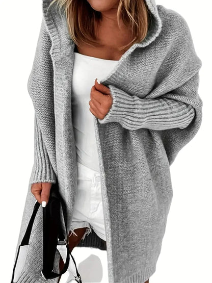 MsDressly Cardigans Cozy Oversized Loose Long Sleeve Hooded Knitted Cardigan