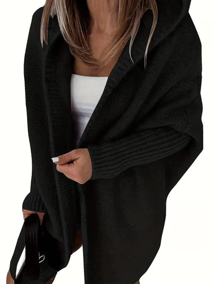 MsDressly Cardigans Cozy Oversized Loose Long Sleeve Hooded Knitted Cardigan