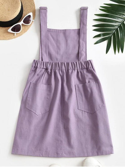 Casual Pockets Overalls Mini Dress - LuckyFash™