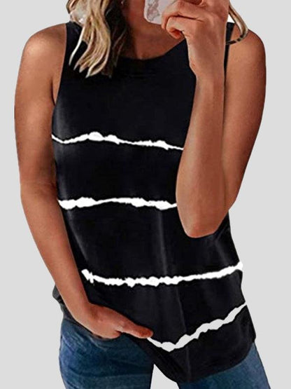 Casual Round-neck Striped Vest