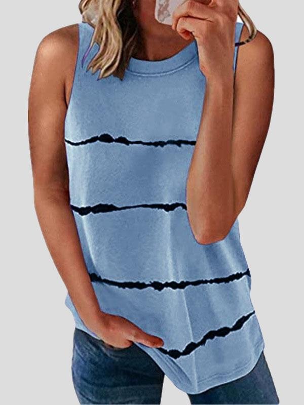 Casual Round-neck Striped Vest