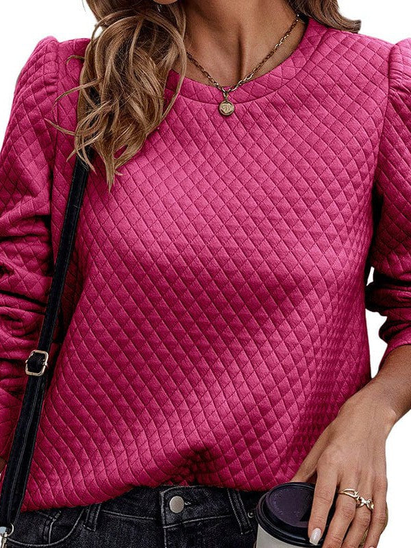 Casual Round Neck Women's Sweatshirt with Loose Fit