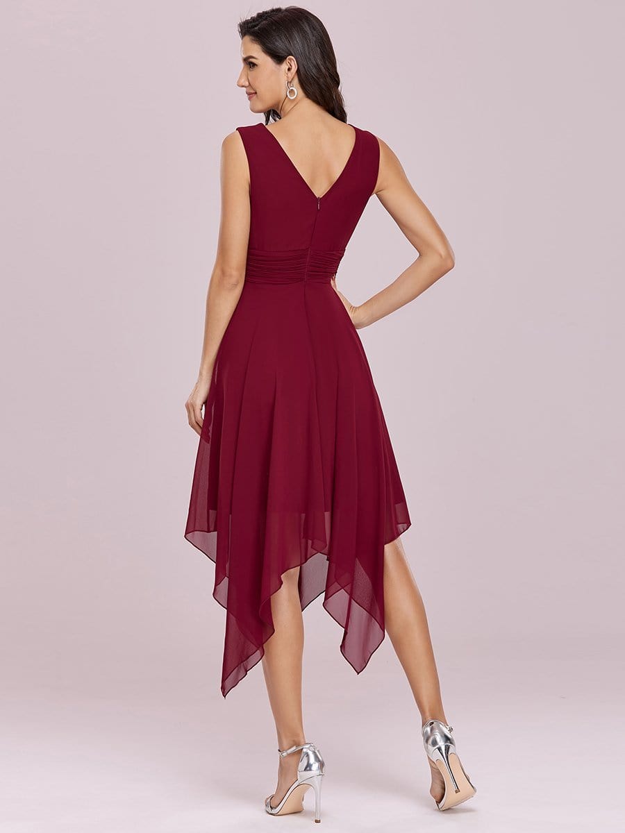 Chic Chiffon Bridesmaid Dress with Unique Asymmetrical Hem