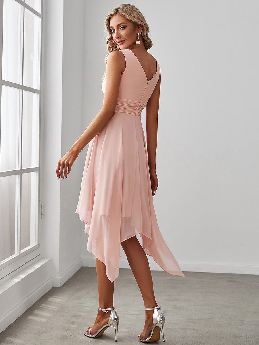 Chic Chiffon Bridesmaid Dress with Unique Asymmetrical Hem