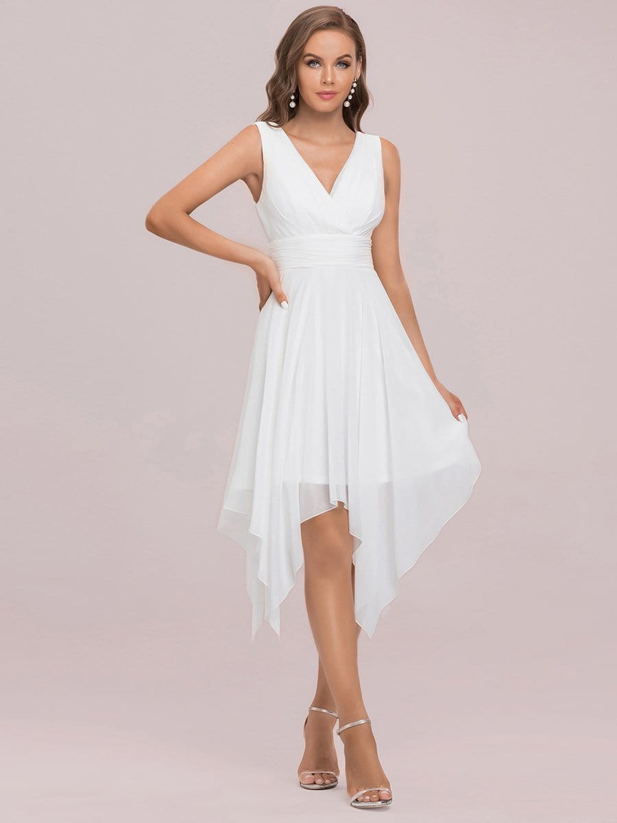 Chic Chiffon Bridesmaid Dress with Unique Asymmetrical Hem