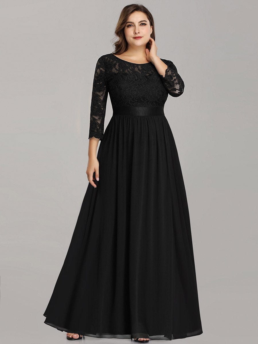 Chic Lace Sleeve Empire Waist Bridesmaid Gown