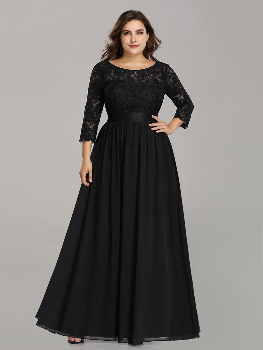 Chic Lace Sleeve Empire Waist Bridesmaid Gown